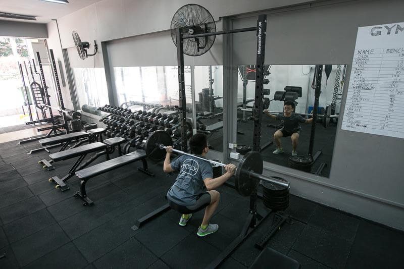 Coming straight from class to the gym? I could think of worse things a kid could be doing.