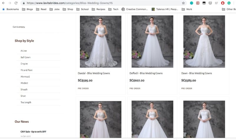 Wedding dress rental singapore 9 - online