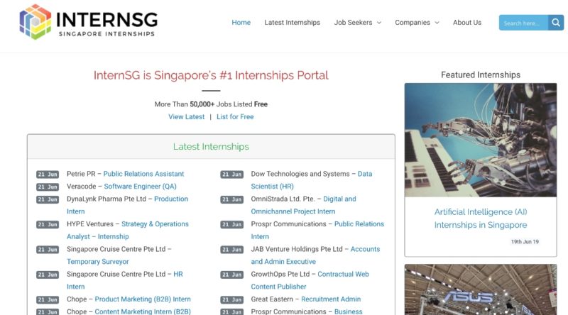 Job portal seeker singapore - internsg online