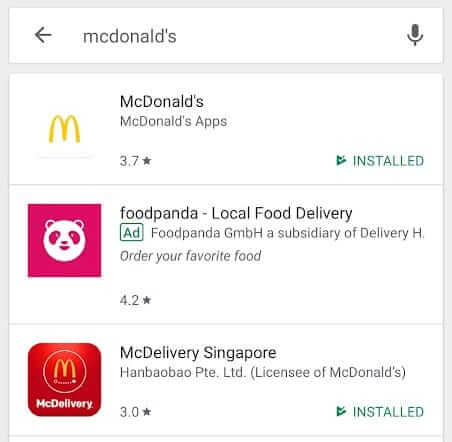 mcdonalds singapore new app